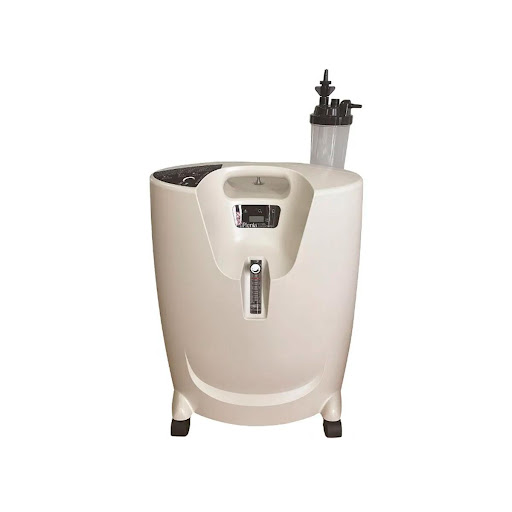 CONCENTRADOR DE OXIGENO PLENIA 5L GLX SAS  x 1 Concentrador de oxígeno Plenia de 5 litros, diseñado para suministrar oxígeno suplementario de forma continua (24/7). Ofrece un flujo ajustable de 0.5 a 5 litros por minuto, con una concentración de o