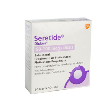 Seretide Diskus Salmeterol + Propionato de Fluticasona 50/100mcg GSK Caja x 60 Dosis  