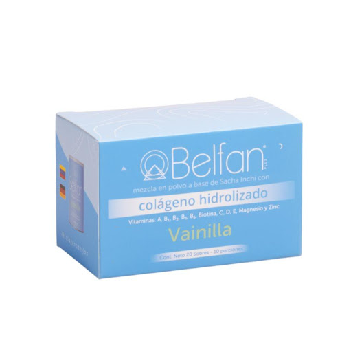 Colágeno Hidrolizado Caja Vainilla Belfan sobres x 20 ¿Quieres mejorar la caída de tu cabello y hacer crecer tu uñas? Esta es la presentación ideal para ti...

Mezcla funcional de Sacha Inchi y péptidos de colágeno hidrolizado sabor vainilla adicionado c