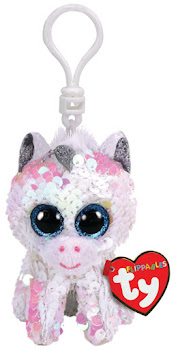 Peluche TY Flippables Diamond Unicornio Blanco Clip x 1Unidad   