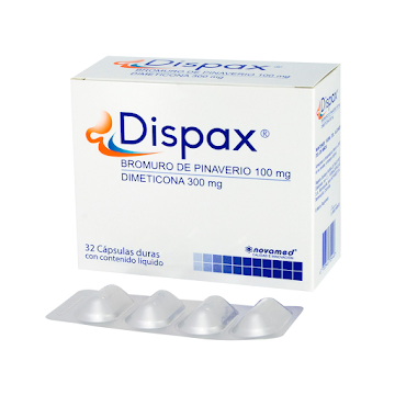 Dispax Bromuro de Pinaverio + Dimeticona 100mg/300mg Novamed Caja x 32 Cápsulas  