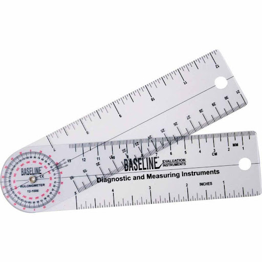 Goniómetro Redondo Transporte Standr Basseline  x 1 Goniómetro redondo tipo transportador diseñado para observar el eje de movimiento y el rango articular de forma precisa. Su estructura plástica transparente con escala de 360° permite una lectura clar