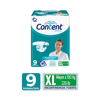Pañal Content Ultrasec   Talla XL Paquete x 9 und 