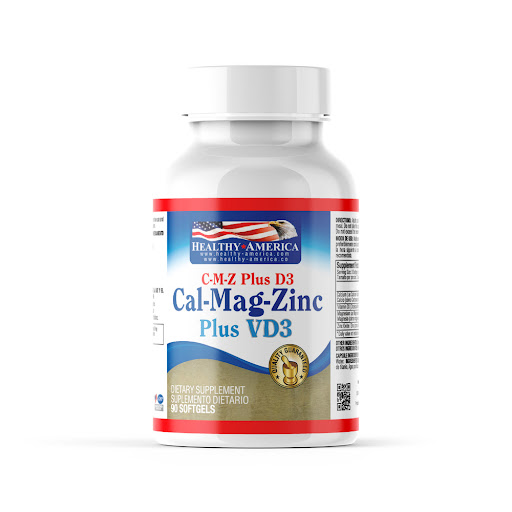 Suplemento Calmagzinc Plus Healthy America Frasco x 90 Cápsulas