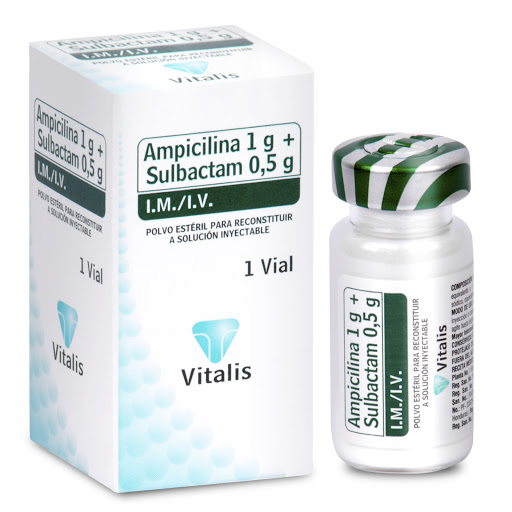 Ampicilina + Sulbactam 1g/0.5g Vitalis Caja x 1 Vial