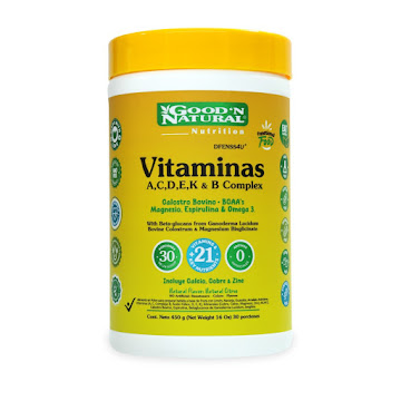 Vitaminas A,C,D,E,K, B Complex Good Natural Frasco x 30 Cápsulas  