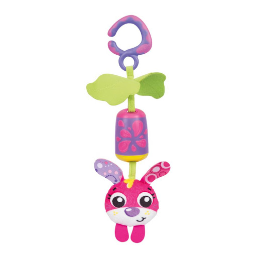 Conejito Sunny Cheeky Chime PlayGrow Blíster con cartón y gancho x 1 El Conejito Sunny Cheeky Chime es el compañero ideal para estimular los sentidos del bebé. Sus colores vibrantes y patrones llamativos captan la atención visual, mientras que su suave sonido de timbre