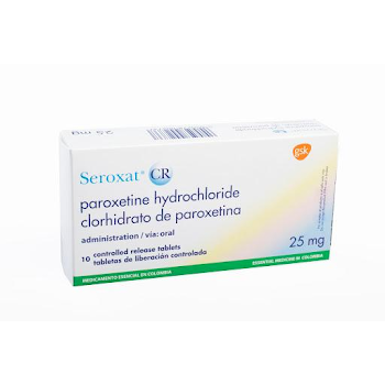 Seroxat Cr Clorhidrato de Paroxetina 25 mg GSK Caja x 10 Tabletas  