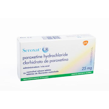 Seroxat Cr Clorhidrato de Paroxetina 25 mg GSK Caja x 10 Tabletas  