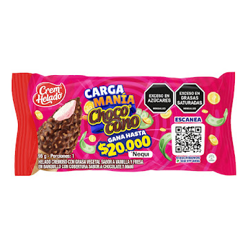 Helado Chococono Carga   Mania Vainilla Fresa Promo x 95 gr  