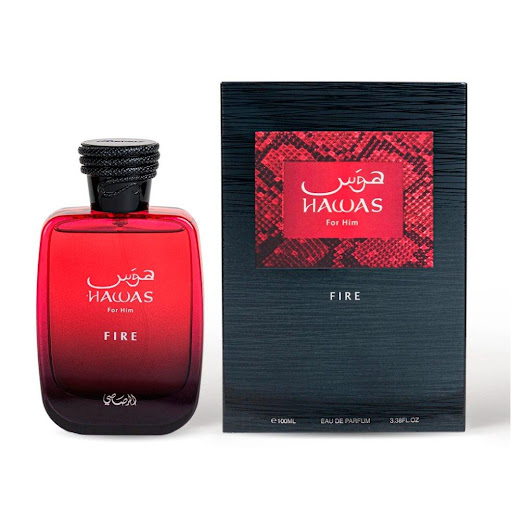 Perfume Rasasi Hawas Fire EDP 100ml para Hombre RASASI BOTELLA x 100ML Hawas Fire de Rasasi es una fragancia de la familia olfativa Aromática Acuática para Hombres y Mujeres. Esta fragrancia es nueva. Hawas Fire se lanzó en 2025. La Nota de Salida es esclarea; las Notas 