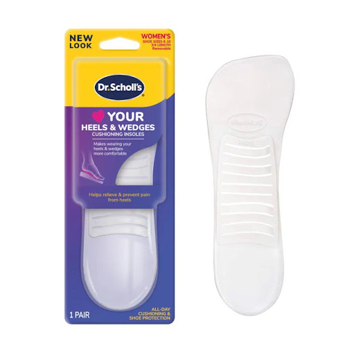 Dr. Scholl´s Plantillas para Tacones en Gel Invisible LOVE YOUR HEELS x 2 unidades Dr. Scholls Caja x 2 Las plantillas para tacones en gel invisible Dr. Scholl's Love Your Heels & Wedges brinda comodidad todo el día para tacones y zapatos altos Tecnología Cushion Flex que reduce la presión en el metatar