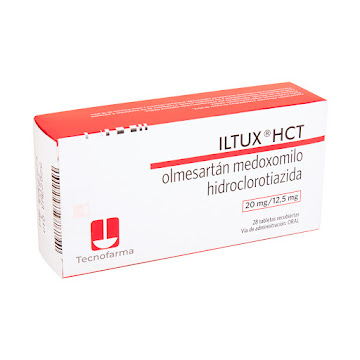 Iltux HCT Olmesartan   Medoxomilo + Hidroclorotiazida 20mg/12,5mg Tecnofarma Caja x 28 Tabletas  