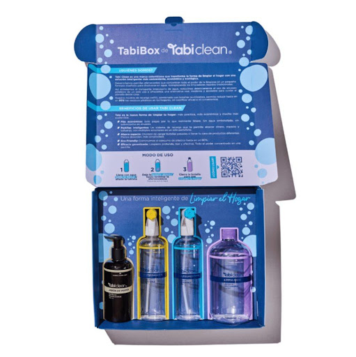 Tabi Box TABI CLEAN - Kit completo de limpieza inteligente rinde 7 litros TABI CLEAN COLOMBIA Contiene 1 kit de inicio de cada referencia + 2 tabletas de cada referencia. Un total de 12 tabletas equivalentes a 7 litros x 1 Contiene 1 kit de inicio de cada referencia + 2 tabletas de cada referencia. Un total de 12 tabletas equivalentes a 7 litros