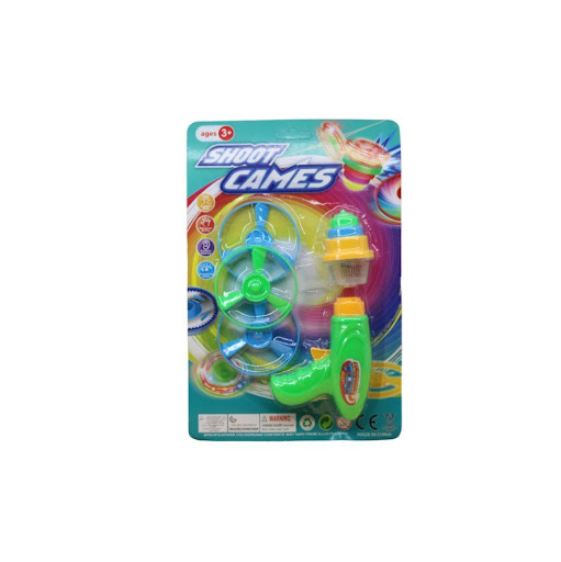 Lanza Helices Y Trompo Gleaming Blister Plasticos Asociados  x 1 Es un juguete interactivo con un diseño original y dinámico, fabricado en plástico resistente. Su formato blister resalta los detalles de sus componentes, que combinan la acción de lanzamiento con el 