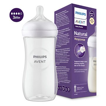 Tetero Philips Avent Natural Response de 11oz Tetina 3m+ Caja x 1 und