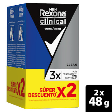 Desodorante Rexona Clinical Men 48 gr x 2 und  