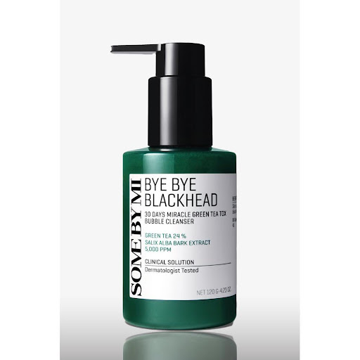 Bye Bye Blackhead 30 Days Milacle Green Tea Tox Bubble Limpiador en Espuma Some By Mi Gel limpiador en tubo de 120 ml x 1 Este limpiador de puntos negros ayuda a mantener los poros limpios con la ayuda de 16 tés diferentes y burbujas naturales de BHA. Este limpiador actúa en 3 pasos en tan sólo 5 minutos.    Durante los 