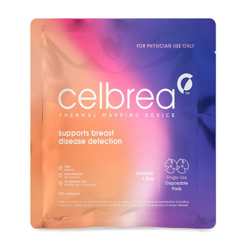 Celbrea Test Mamario | Detección Temprana de Patologías Mamarias Celbrea Dos almohadillas identificadas para cada seno x 2 Celbrea es un innovador dispositivo de monitoreo mamario, no invasivo y libre de radiación, diseñado para identificar variaciones térmicas que podrían indicar actividad celular inusual. Utilizando una