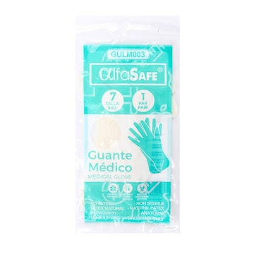 Guante Alfa Trading No Estéril Talla 7 Paquete x 2 und  