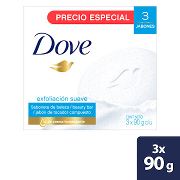 Jabón Dove Exfoliación Diaria Humectante Ultrasuaves 90 gr x 3 und  