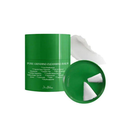 Dr. Althea Pure Grinding Cleansing Balm - Bálsamo desmaquillante x 50 ml Dr. Althea Caja individual con envase tipo tarro de 50 ml x 1 Bálsamo limpiador de 50 ml que elimina maquillaje, protector solar e impurezas sin alterar la barrera cutánea. Su envase se gira para dispensar el producto, evitando el contacto directo y ayudando a m