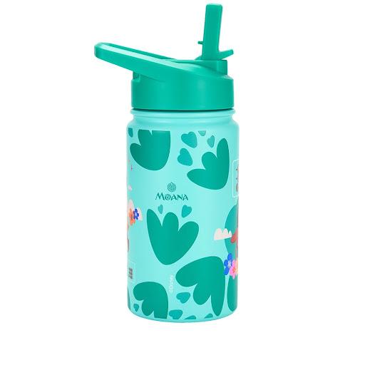 Termo para niños Jr + Disney Moana Green Cubitt Bolsa x 1 Termo para niños Cubitt Jr + Disney: Hidratación divertida para niños. 414 ml, conserva frío 24h y caliente 12h. Con pajilla, acero inoxidable libre de BPA y tapa antifugas.
