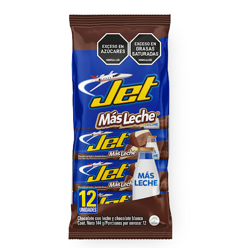 Chocolatina Jet Con Leche Y Calcio x 12 und