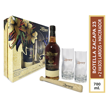 Ron Zacapa 23 x 700 ml + 2 Vasos + Macerador  