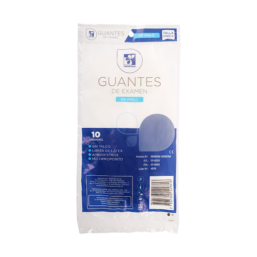 Guantes Vinilo Farmatodo Paquete Talla Única x 10 und
