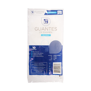 Guantes Vinilo Farmatodo Paquete Talla Única x 10 und  