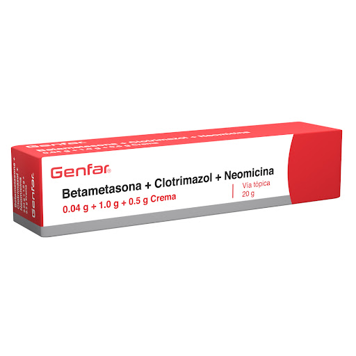 Betametasona + Clotrimazol + Neomicina Genfar 0.04g/1g/0.5g Crema Tubo x 20 gr
