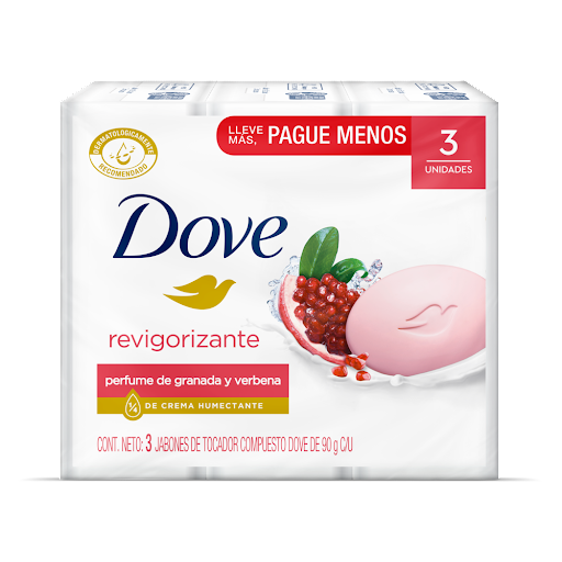 Jabón Dove En Barra Go Fresh Revigorizante 90gr Caja x 3 und