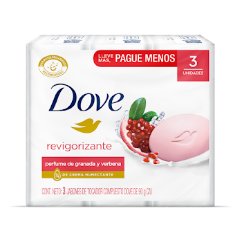 Jabón Dove En Barra Go Fresh Revigorizante 90gr Caja x 3 und  