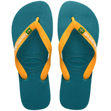 Sandalias Havaianas   Brasil Azul T37-38 x 1 par 