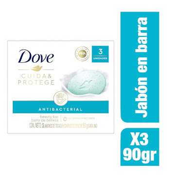 Jabón En Barra Dove Cuida Y Protege 90 gr x 3 und  