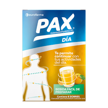 Acetaminofén + Fenilefrina 500mg/10mg Pax Día Eurofarma Caja x 6 Sobres  