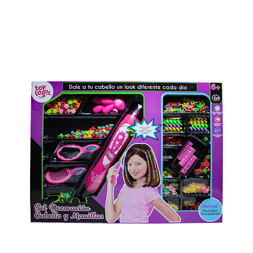 Set Decoración Cabello & Manillas Toy Logic Toy Logic Caja x 1 Estimula el arte en tu pequeña, creando muchos diseños divertidos. Manualidades diferentes y llenas de color  para que descubras tu habilidad para el maquillaje y la belleza.