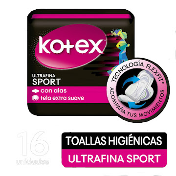 Toallas Femeninas Kotex Sport Ultradelgadas x 16 und  