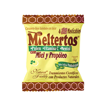 Mieltertos Masticable Natural Freshly Paquete x 4 Pastillas  