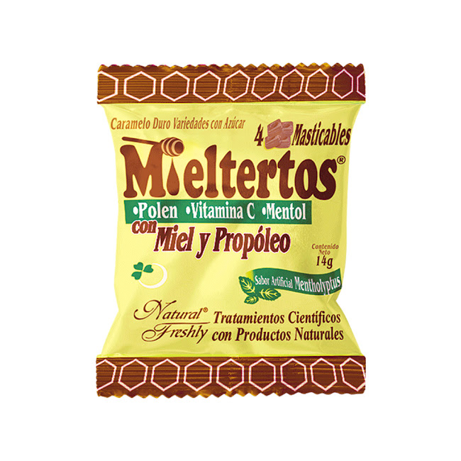 Mieltertos Masticable Natural Freshly Paquete x 4 Pastillas  