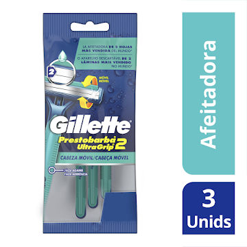 //MAQUINA DE AFEITAR GILLETTE PRESTOBARBA ULTRAGRIP CABEZA MÓVIL X3UND  