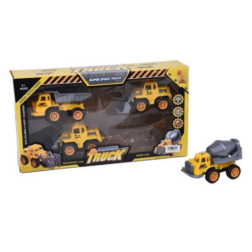 Set Construccion Engineering Truck X 4 Caja Plasticos Asociados  x 1 Es un juguete educativo y fascinante, fabricado en plástico resistente y seguro. Este set incluye cuatro vehículos de construcción detallados, ideales para recrear escenarios de construcción y fomenta