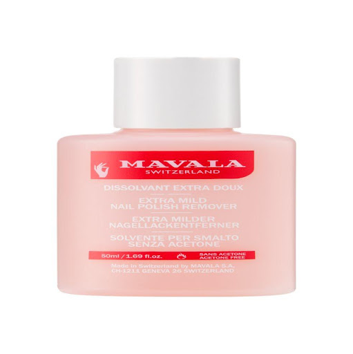 MAVALA REMOVEDOR DE UÑAS ROSA 50 ML MAVALA MAVALA REMOVEDOR DE UÑAS ROSA 50 ML x 50 ML Quitaesmaltes suave formulado para eliminar los pintauñas sin secar la uña ni la cutícula. Su fórmula esta pensada para el cuidado de las uñas delicadas y frágiles. No cotiene acetona y está enriqueci