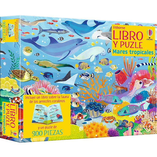 Mares Tropicales. Libro Y Puzle Usborne Libro x 1.0 MARES TROPICALES -LIBRO Y PUZLE- (24)   Este colorido puzle y libro a juego nos trasladan al fondo del mar para descubrir algunas de las plantas y criaturas más asombrosas que allí habitan y que depen