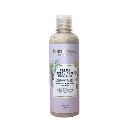 Crema Exfoliante Especial Blend con Cáscara de Macadamia x 400 ml Naturesse botella x 1