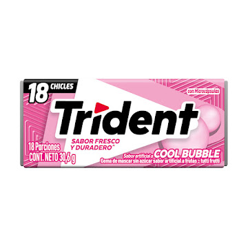 Chicle Trident Cool Bubble Sin Azúcar x 18 und  