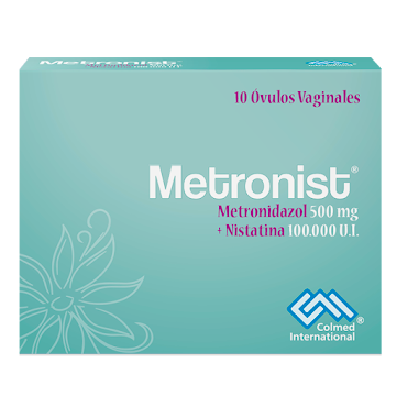 Metronist Metronidazol + Nistatina 500mg/100.000UI Colmed Caja x 10 Óvulos  