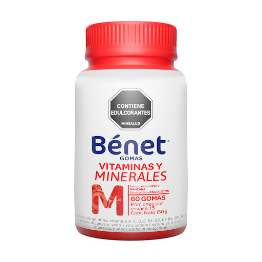 Benet Gomas Multivitaminas Sin Azúcar 150 gr x 60 und