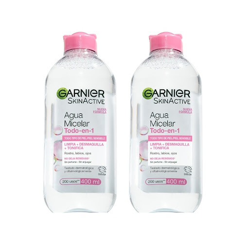 Combo Agua Micelar Original Garnier Skin Active 400ml Pack x 2 und